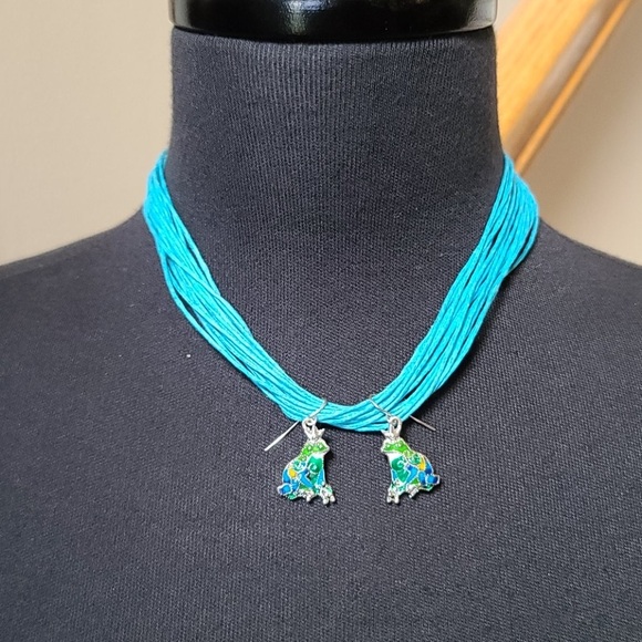 Prince Frog 🐸 Pierced Earrings Green,Teal Blue. - Picture 6 of 7